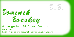 dominik bocskey business card